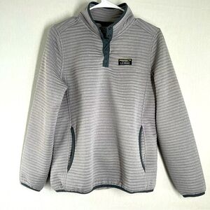 LL Bean women’s top pullover outerwear ¼ snaps Gray
